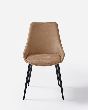 Oslo Panel End Dining Table with 6 Etta Faux Leather Chairs