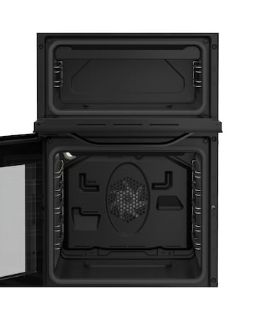 Hotpoint HDE5VDCB 50cm Electric Double Cooker with Ceramic Hob - Black