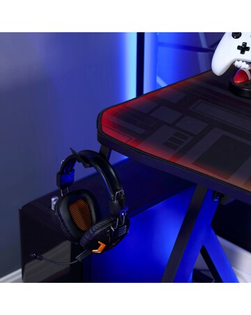X Rocker Lumio Compact Gaming Desk with LED Lighting - Carbon Black