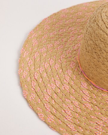 Multi-Weave Pink Wide Brim Hat