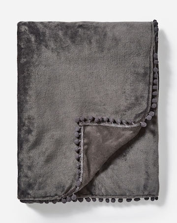 Pom Pom Soft Fleece Throw