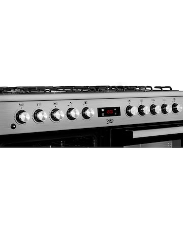 Beko KDVF100X Double Oven with Grill - Gas Range Cooker - Stainless Steel