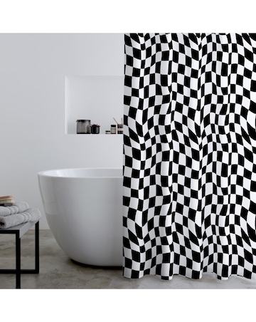 Catherine Lansfield Checkerboard Shower Curtain