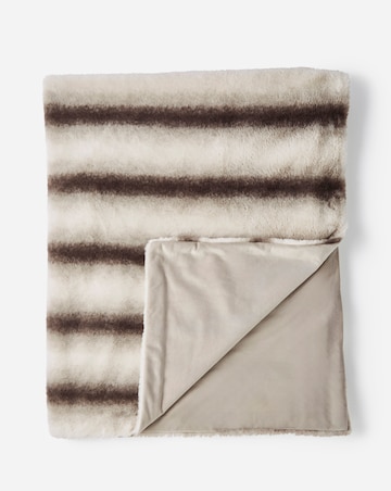 Stripe Animal Printed Faux Fur Throw
