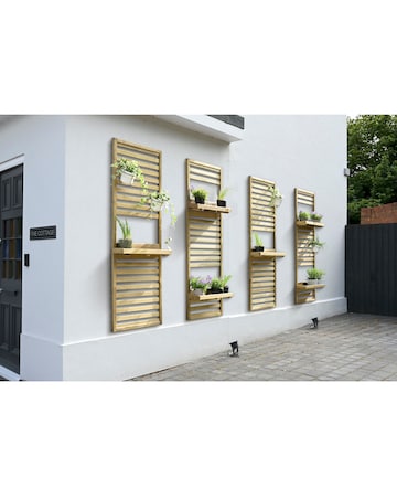 Forest Slatted Wall Planter 2 Shelf