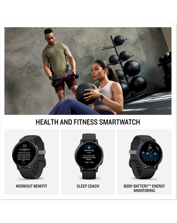 Garmin Vivoactive 5 Smart Watch - Slate & Black with SIlicone Band