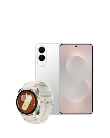 Samsung Galaxy S25 Edge 256GB Silver & Samsung Galaxy Watch7 40mm Cream Bundle
