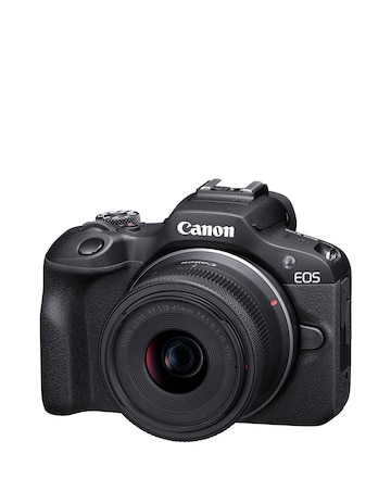 Canon EOS R100 APS-C Mirrorless Camera inc RF-S 18-45mm Lens - Black