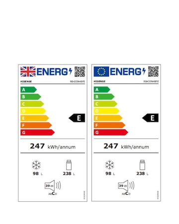Hisense RB435N4BFE Fridge Freezer - Black