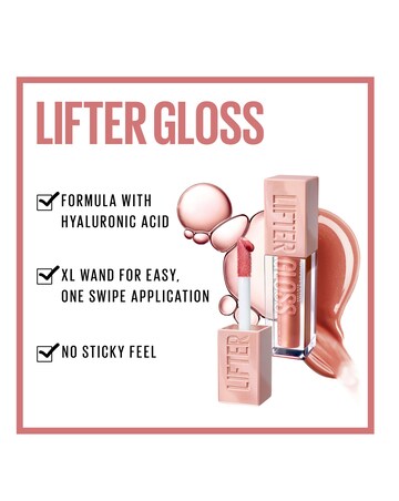Maybelline Lifter Gloss Plumping Hydrating Lip Gloss Hyaluronic Acid 008 Stone