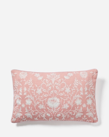Iris Embroidered Floral Boudoir Cushion