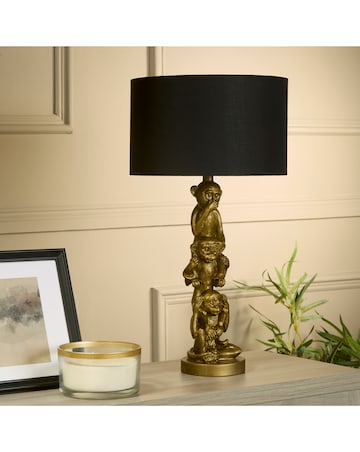 Stacked Monkey Table Lamp
