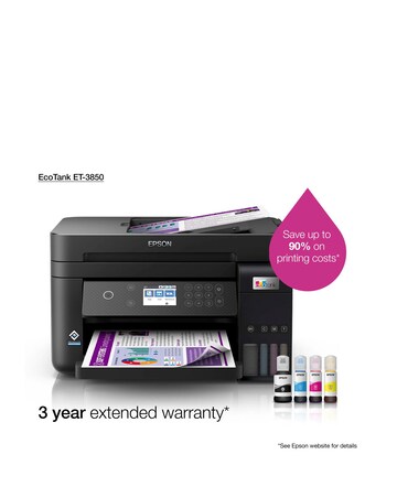 Epson EcoTank ET-3850 A4 Multifunction Wi-Fi Inkjet Printer