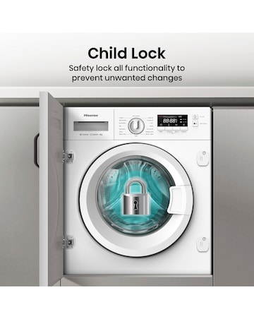 Hisense 3 Series WF3M841BWI Integrated 8kg Washing Machine 1400 rpm White