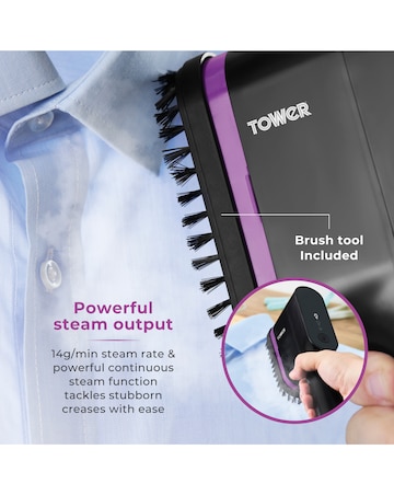 Tower 1400W Digital Garment Steamer- Purple