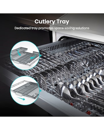 Hisense HS643D60WUK 16 Place Settings Dishwasher with Cutlery Tray - White