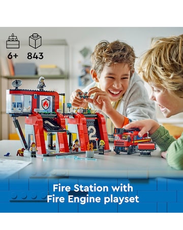 LEGO City Fire Station with Fire Engine Toy Playset 60414