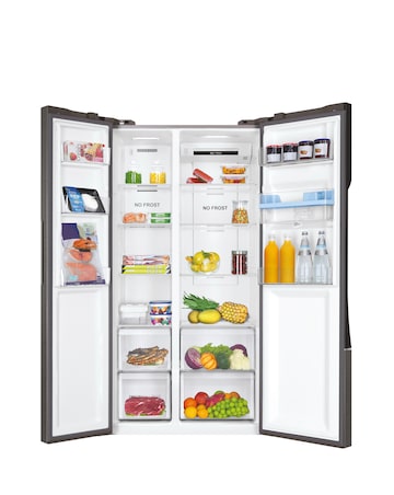 Haier Series 3 HSR3918EWPG American Fridge Freezer, Non-Plumbed - Silver