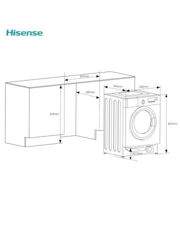 Hisense 3 Series WD3M841BWI Integrated 8/6kg Washer Dryer 1400rpm White