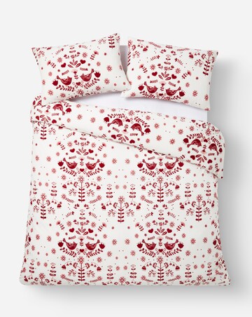 Festive Folk Bird Fleece Duvet Cover Set
