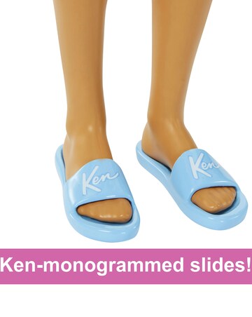 Barbie Ken Doll with Swim Trunks and Beach-Themed Accessories