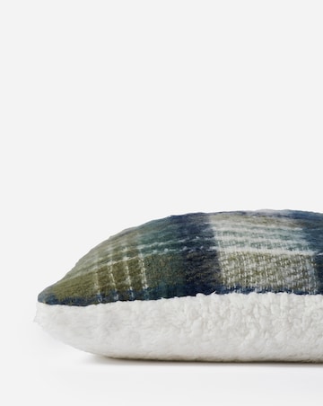 Checked Faux Mohair Cushion
