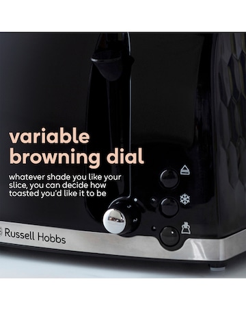 Russell Hobbs 26071 Textured Honeycomb Black 4 Slice Toaster