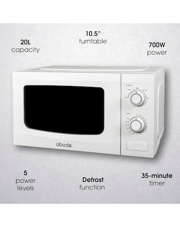 Abode 20L White Manual Microwave
