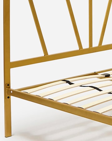 Joanna Hope Grace Gold Metal Bed with 3 Layer Memory Foam Hybrid Mattress