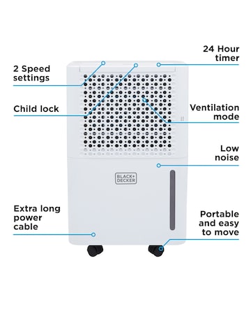 BLACK+DECKER 12L Smart Dehumidifier LED Display