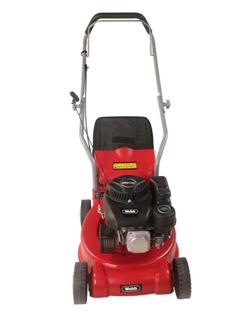 Webb Dynamic 39cm Hand Push Petrol Lawnmower with Polydeck