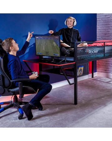 X Rocker Sanctum Mid Sleeper and Desk Gaming Combo - Black