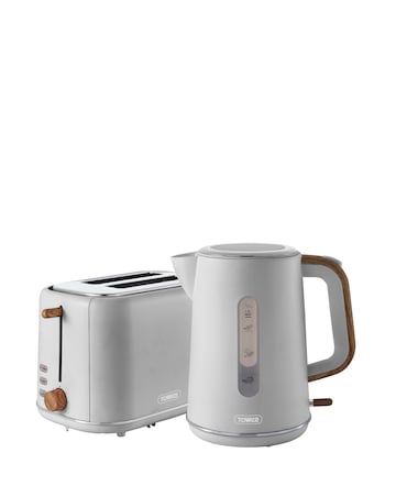 Tower Scandi Grey Kettle and 2 Slice Toaster Bundle