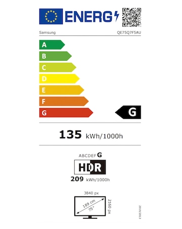Samsung QE75Q7F5AUXXU 75in QLED 4K AI Smart TV with Centre Stand