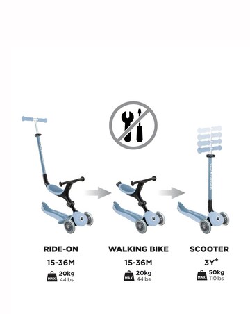 Globber Go Up Active Eco Ride On/Scooter - Blueberry