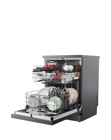 Hoover H-Dish 500 HF 4B7F0A-80 14 Place, Full Size Wifi Dishwasher - Graphite
