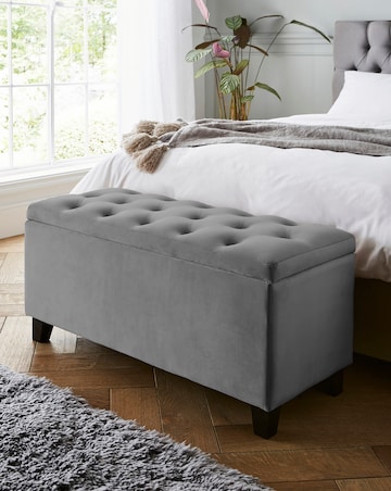 Freya Velvet Storage Ottoman