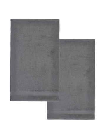 Catherine Lansfield Anti Bacterial Bath Sheet Pair Charcoal