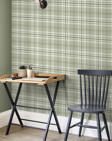Catherine Lansfield Sage Kelso Check Wallpaper
