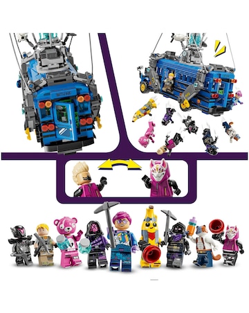 LEGO Fortnite Battle Bus Collectible Video Game Toy with Minifigures 77073