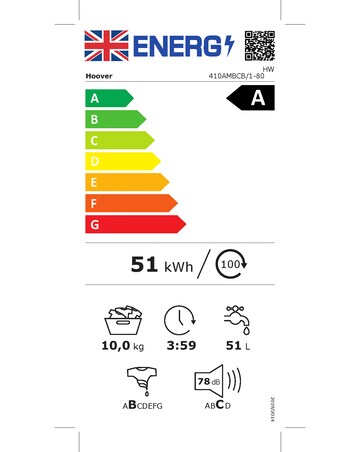 Hoover H-WASH 500 HW410AMBCB 10kg Washing Machine + Installation