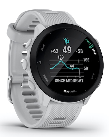 Garmin Forerunner 55 GPS Running Smart Watch - White