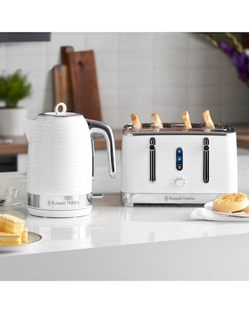 Russell Hobbs Inspire Kettle and Toaster Bundle White