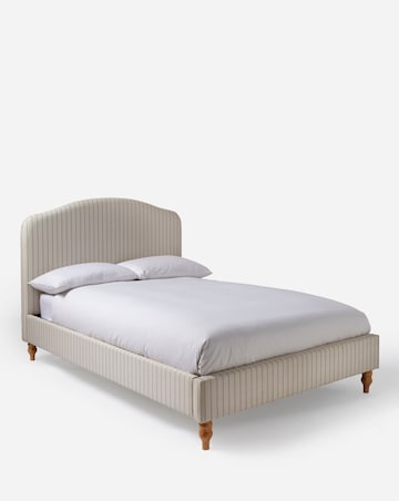 Julipa Everly Stripe Bed Frame with 3 Layer Memory Foam Hybrid Mattress