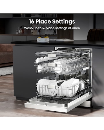 Hisense HS643D60WUK 16 Place Settings Dishwasher with Cutlery Tray - White