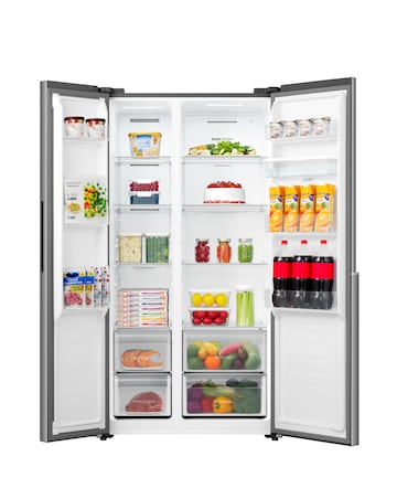 Fridgemaster MS91558DES NonPlumbed Total No Frost American Fridge Freezer Silver