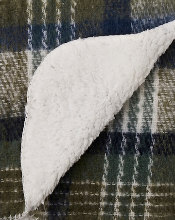 Checked Faux Mohair Throw with Fleece Reverse