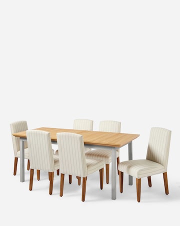 Julipa Ashford Extending Dining Table with 6 Everly Chairs