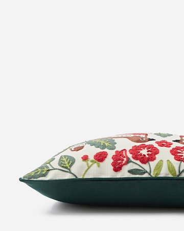 Garden Birds Embroidered Cushion