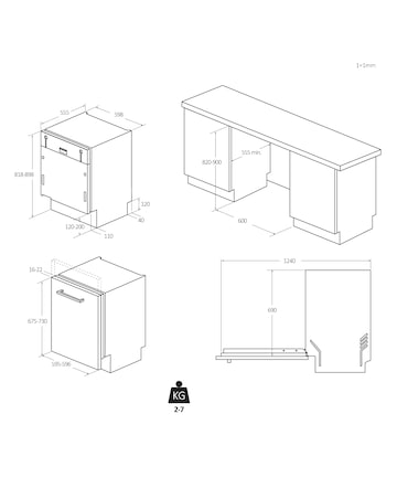 Candy Rapido CI3E53E0W Integrated Full Size Dishwasher 13 Place Settings White